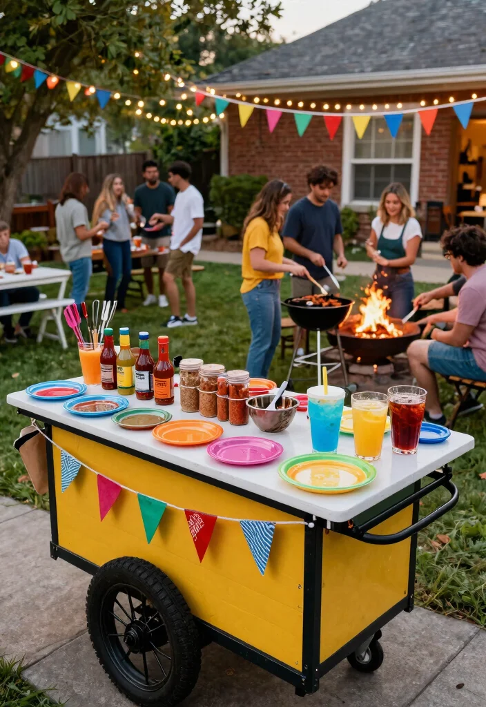 21 Epic Grill Trolley Ideas for Your Outdoor Kitchen 10. Neighborhood BBQ Trolley 0