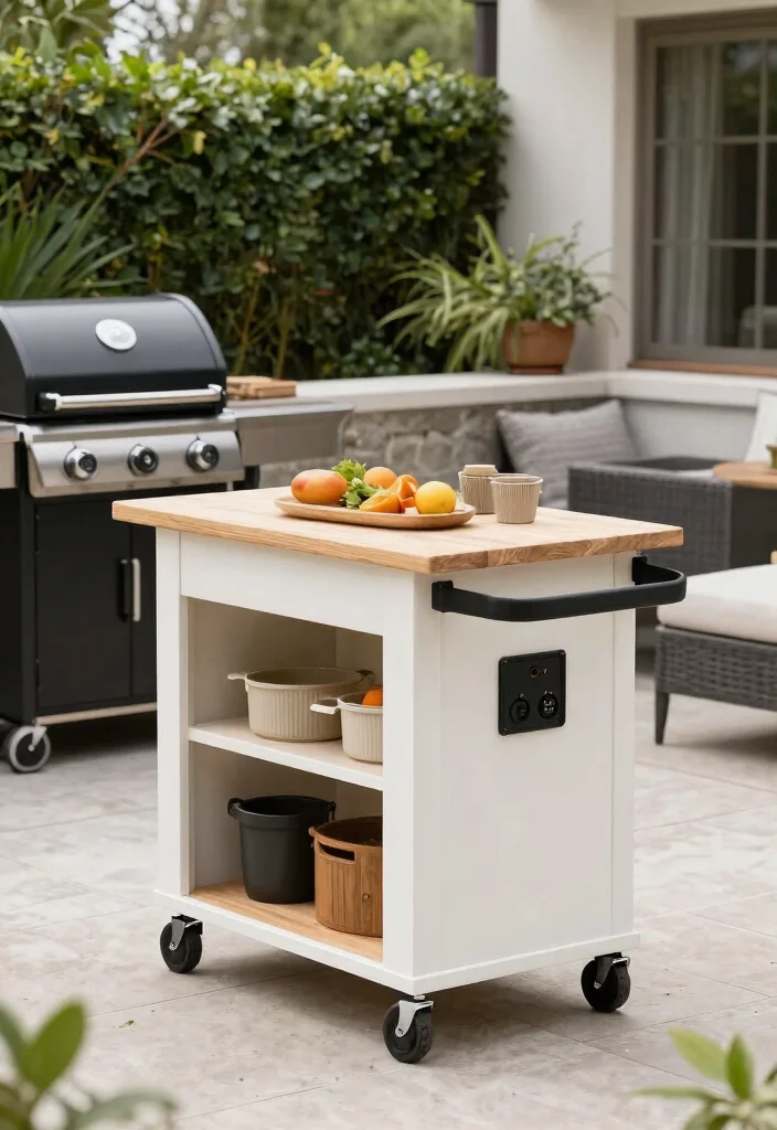 21 Epic Grill Trolley Ideas for Your Outdoor Kitchen 11. Custom Built In Grill Trolley 0