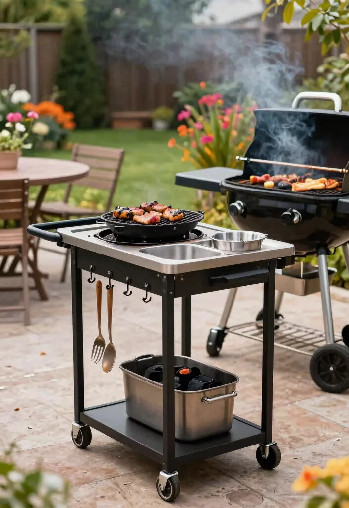 21 Epic Grill Trolley Ideas for Your Outdoor Kitchen 12. Charcoal Grill Trolley 0