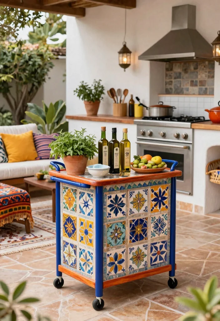 21 Epic Grill Trolley Ideas for Your Outdoor Kitchen 13. Mediterranean Style Trolley 0
