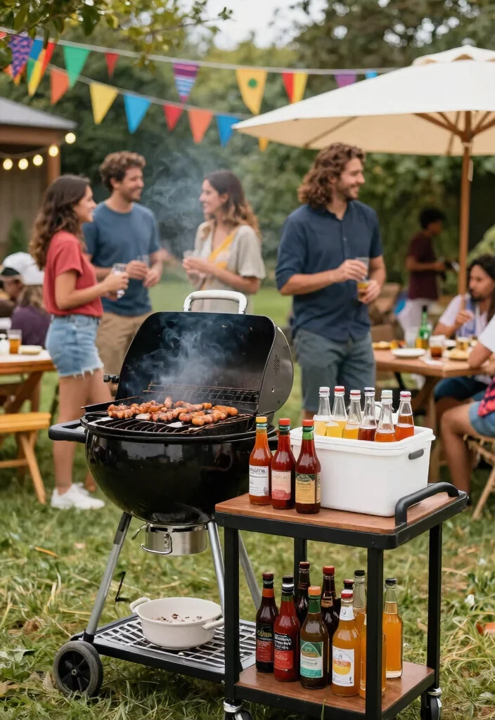 21 Epic Grill Trolley Ideas for Your Outdoor Kitchen 21. Barbecue Beer Trolley Combo 0