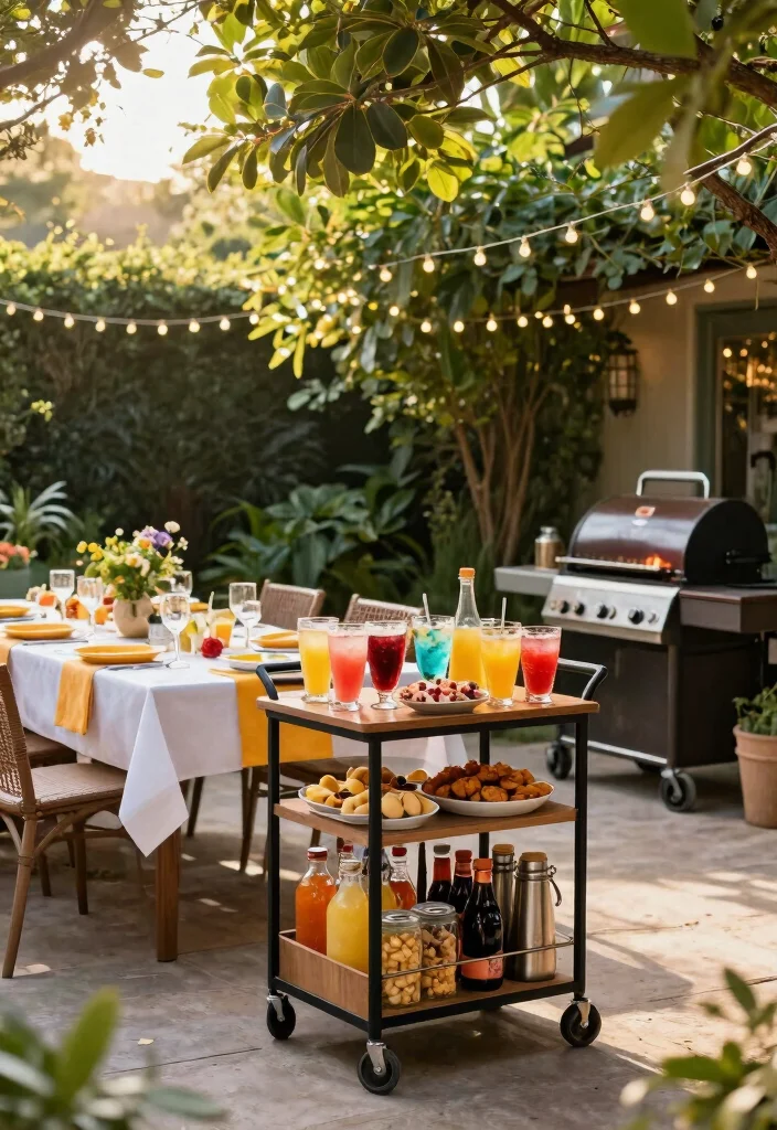 21 Epic Grill Trolley Ideas for Your Outdoor Kitchen 4. Multi Tiered Serving Trolley 0