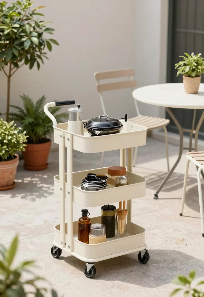 21 Epic Grill Trolley Ideas for Your Outdoor Kitchen 7. Compact Folding Trolley 0