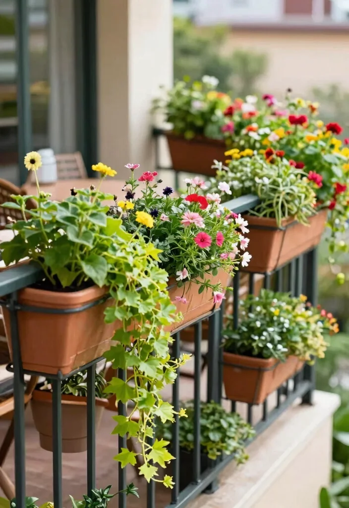 21 Space Saving Vertical Planter Ideas for Balconies 10 21 Space Saving Vertical Planter Ideas for Balconies 10. Vertical Garden Rail Planters 0