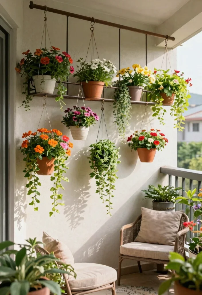 21 Space Saving Vertical Planter Ideas for Balconies 13 21 Space Saving Vertical Planter Ideas for Balconies 13. Hanging Pot Racks 0