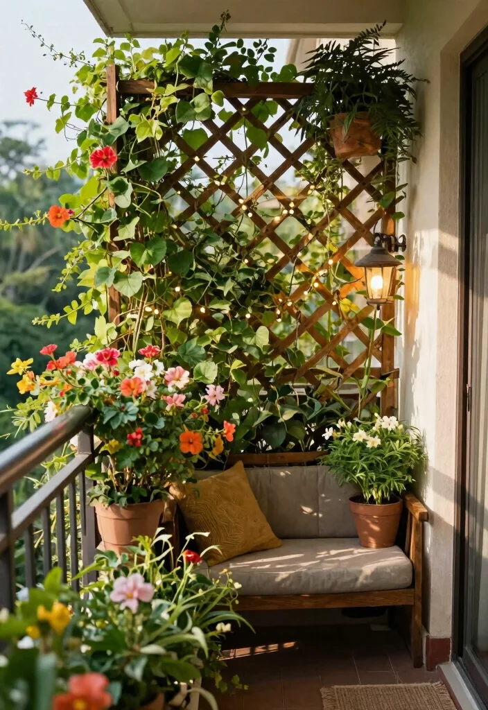 21 Space Saving Vertical Planter Ideas for Balconies 7 21 Space Saving Vertical Planter Ideas for Balconies 7. Trellis for Climbing Plants 0