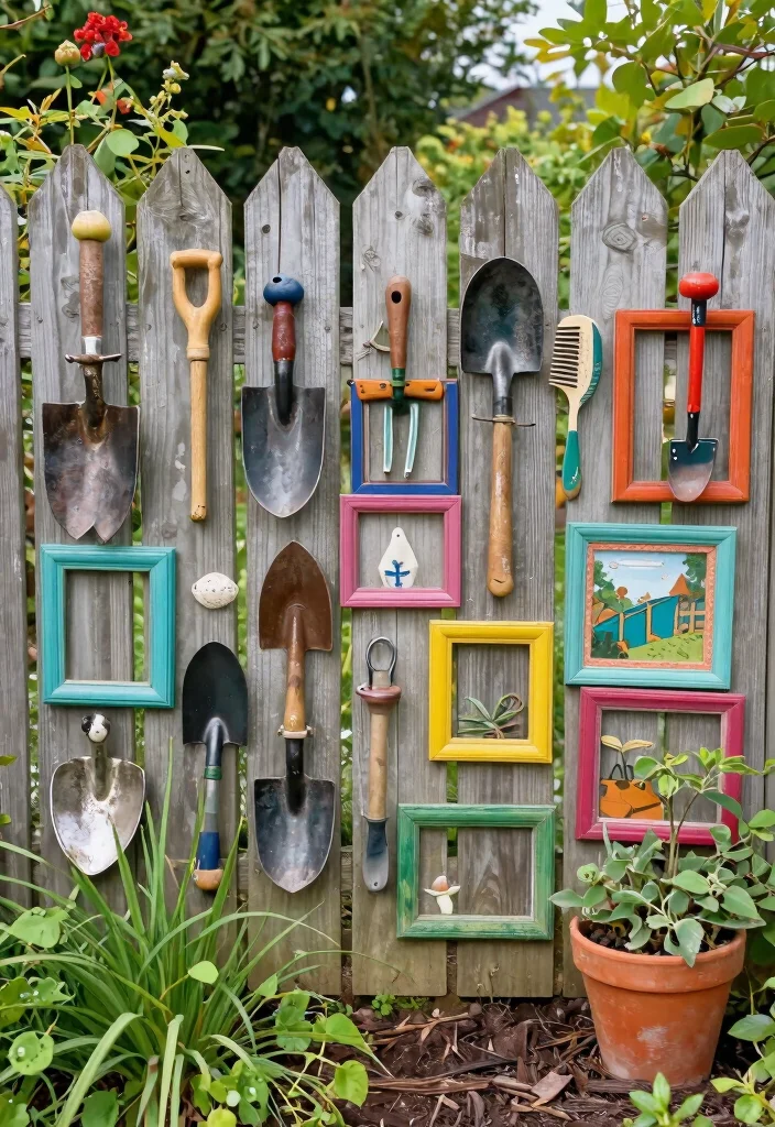 21 Stunning Outdoor Wall Art Ideas to Decorate Fences 10. Fence Collages 0