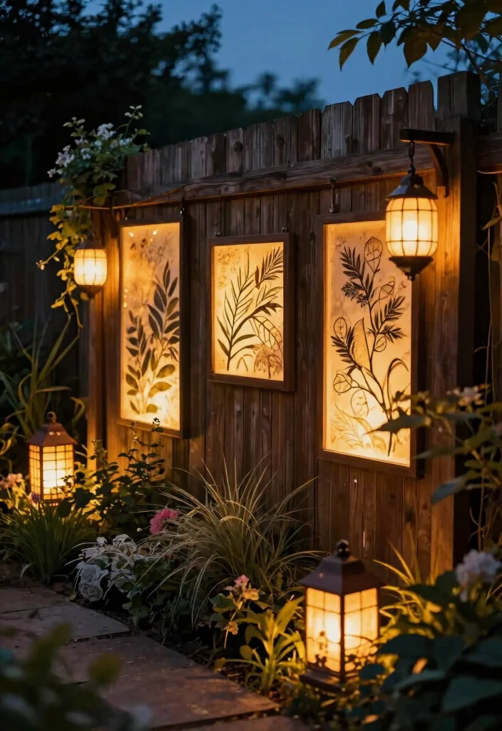 21 Stunning Outdoor Wall Art Ideas to Decorate Fences 11. Illuminated Art 0