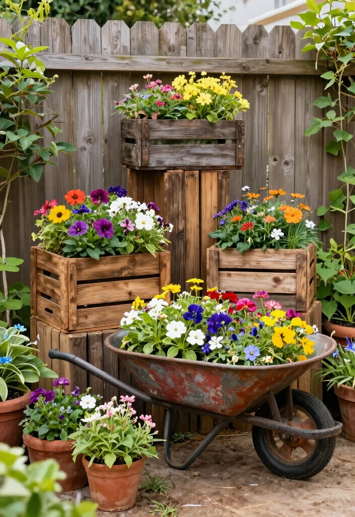 21 Stunning Outdoor Wall Art Ideas to Decorate Fences 12. Creative Planters 0