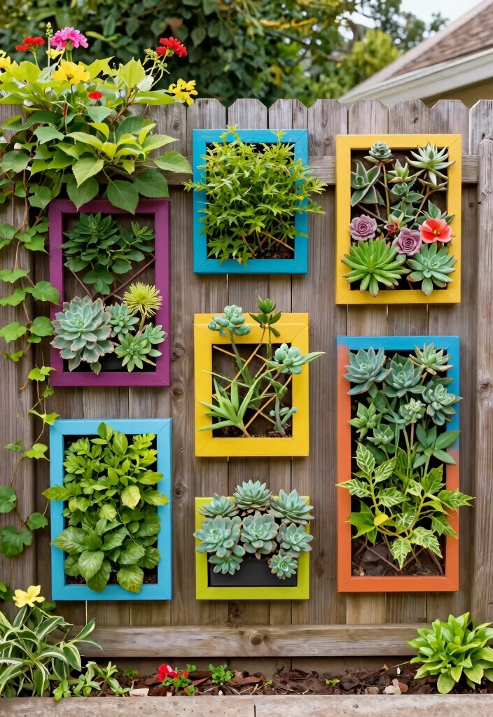 21 Stunning Outdoor Wall Art Ideas to Decorate Fences 18. Plant Frames 0