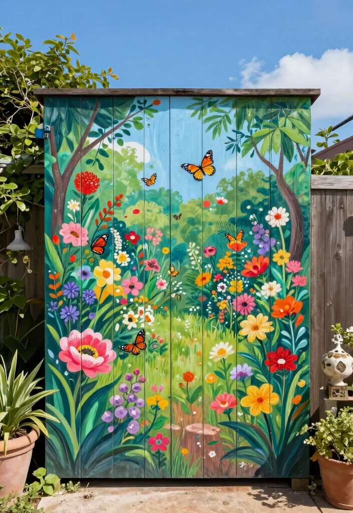 21 Stunning Outdoor Wall Art Ideas to Decorate Fences 3. Artistic Murals 0