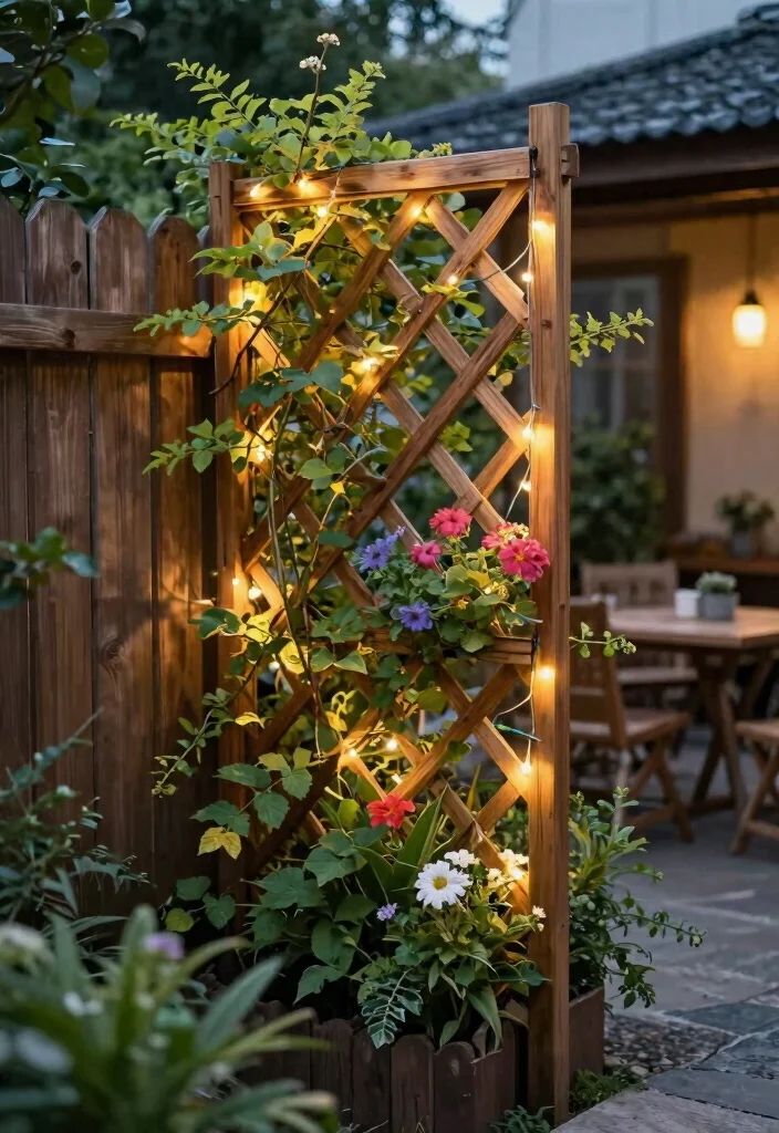 21 Stunning Outdoor Wall Art Ideas to Decorate Fences 6. Trellis Displays 0