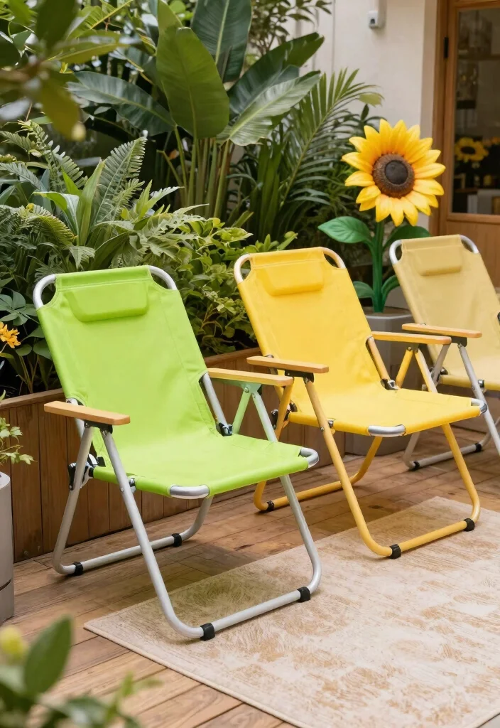 7 Best Room Essentials Sling Folding Patio Chair Looks 1. Vibrant Colors for a Bright Garden 0