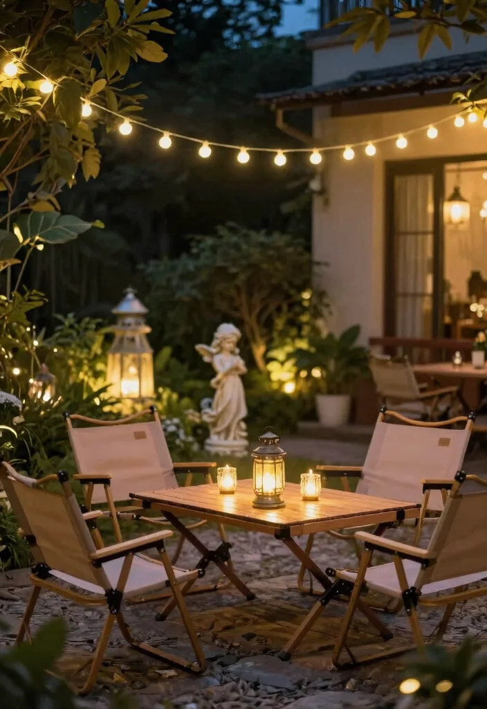 7 Best Room Essentials Sling Folding Patio Chair Looks 6. Elegant Lighting for Evening Ambiance 0