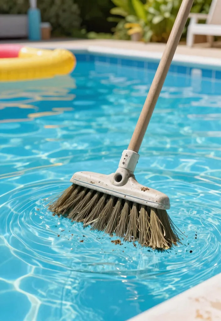 7 Cheap DIY Pool Vacuum Ideas Quick Fix 6. The Broom Bristle Brush 0