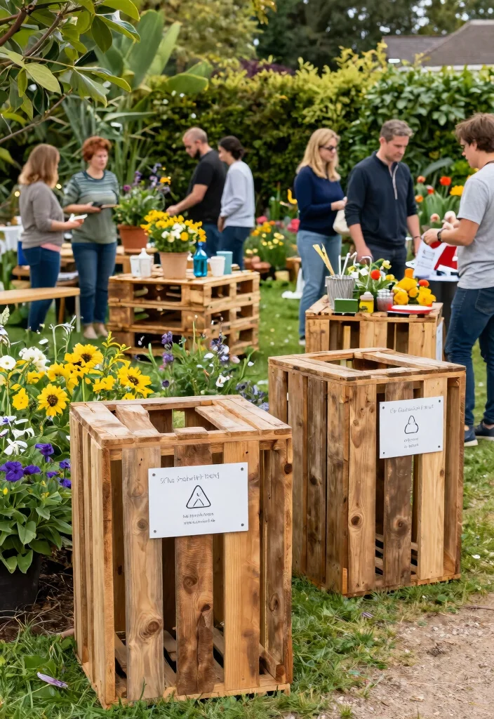 7 Clever Outdoor Party Trash Can Ideas Keep Clean 4. DIY Pallet Trash Cans 0