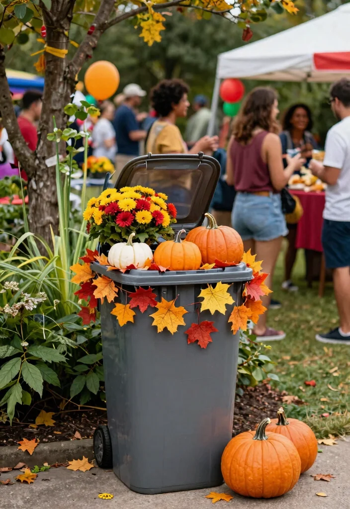 7 Clever Outdoor Party Trash Can Ideas Keep Clean 7. Seasonal Decorated Bins 0