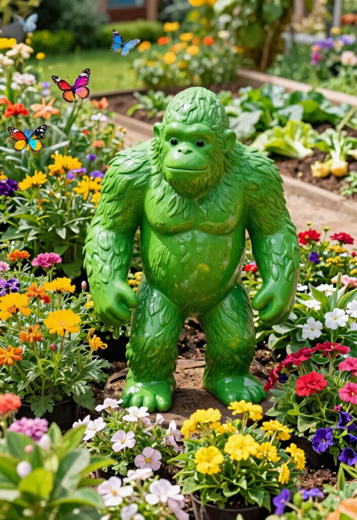 7 Fun Bigfoot Garden Statue Color Options 2. Vibrant Green 0