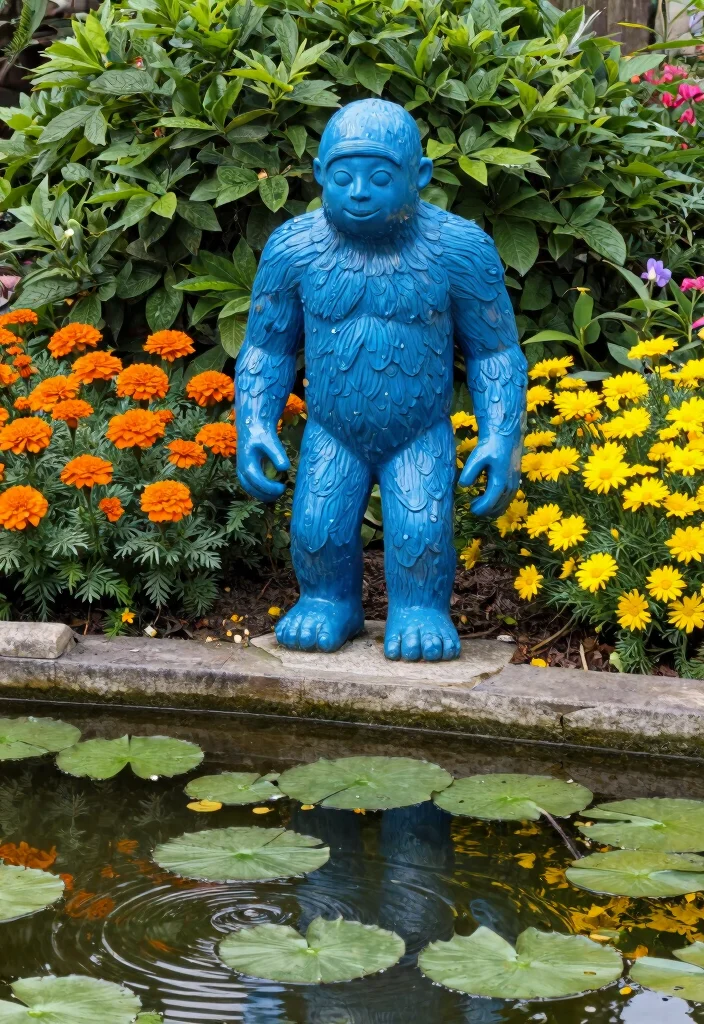 7 Fun Bigfoot Garden Statue Color Options 3. Fun Bright Blue 0