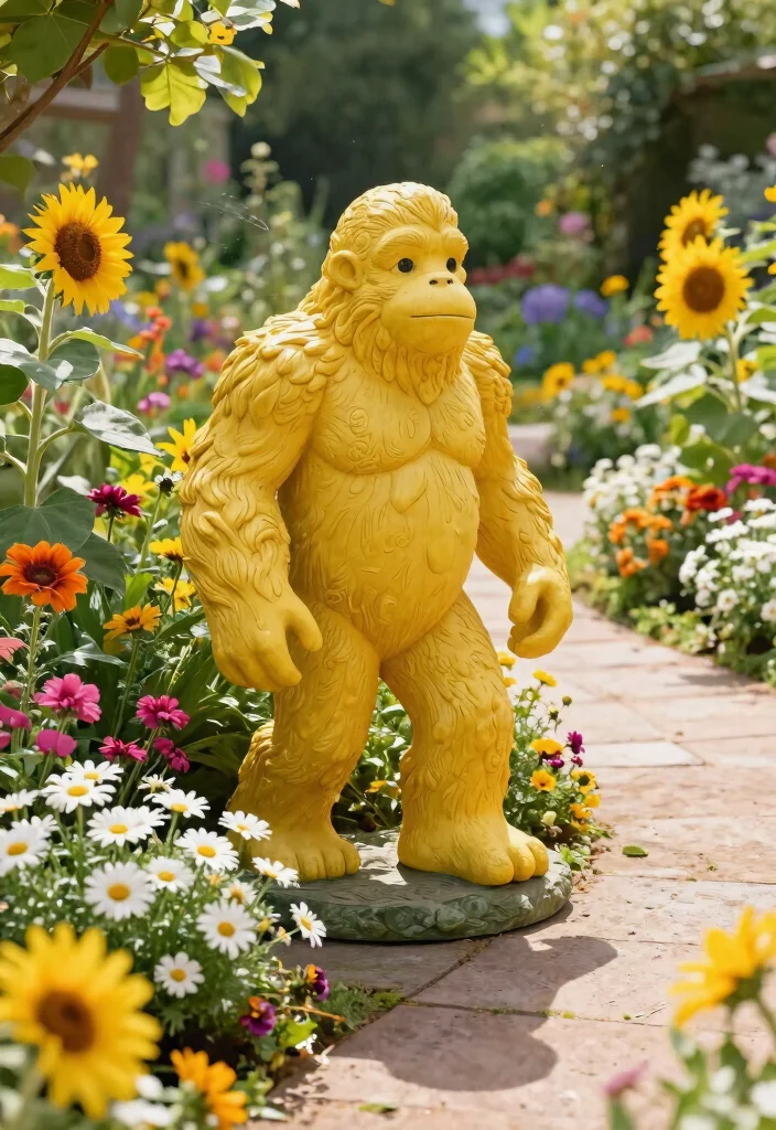 7 Fun Bigfoot Garden Statue Color Options 4. Sunny Yellow 0