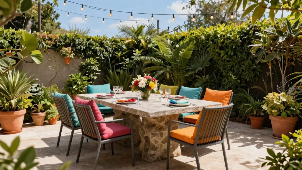 7 Heavy Duty Stone Top Patio Dining Table Options