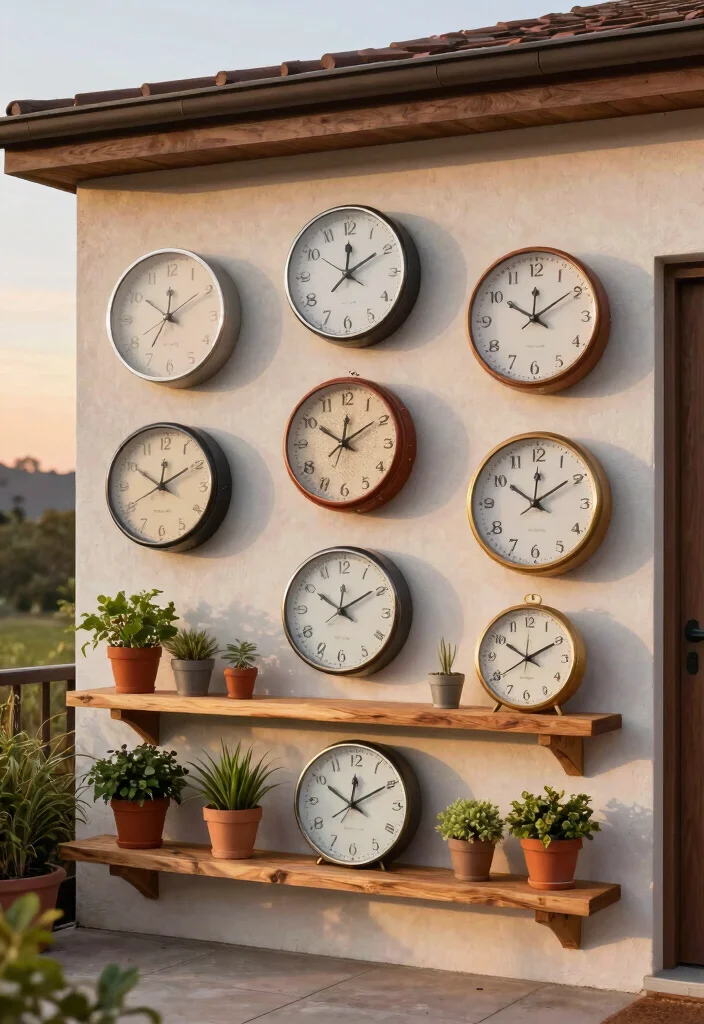 7 Pro Outdoor Clock Decoration Tips for Patios 7. Create a Clock Feature Wall 0
