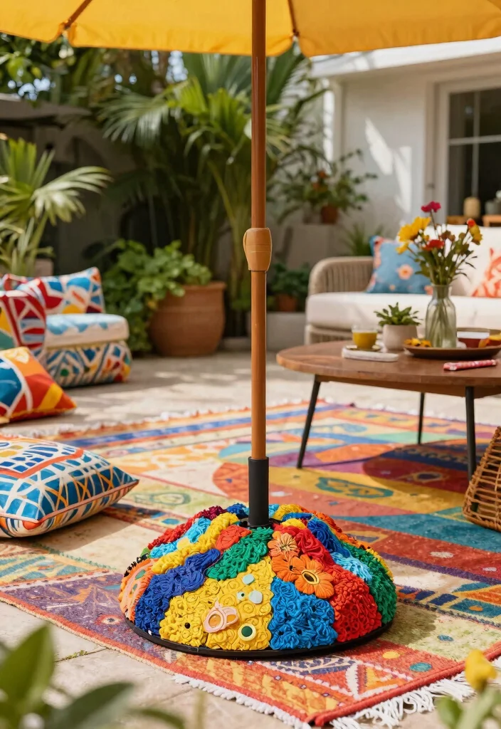7 Strong Freestanding Umbrella Base Ideas for Eco-Friendly Outdoor Decor 2 7 Strong Freestanding Umbrella Base Ideas for Eco Friendly Outdoor Decor 2. Recycled Materials for a Sustainable Touch 0