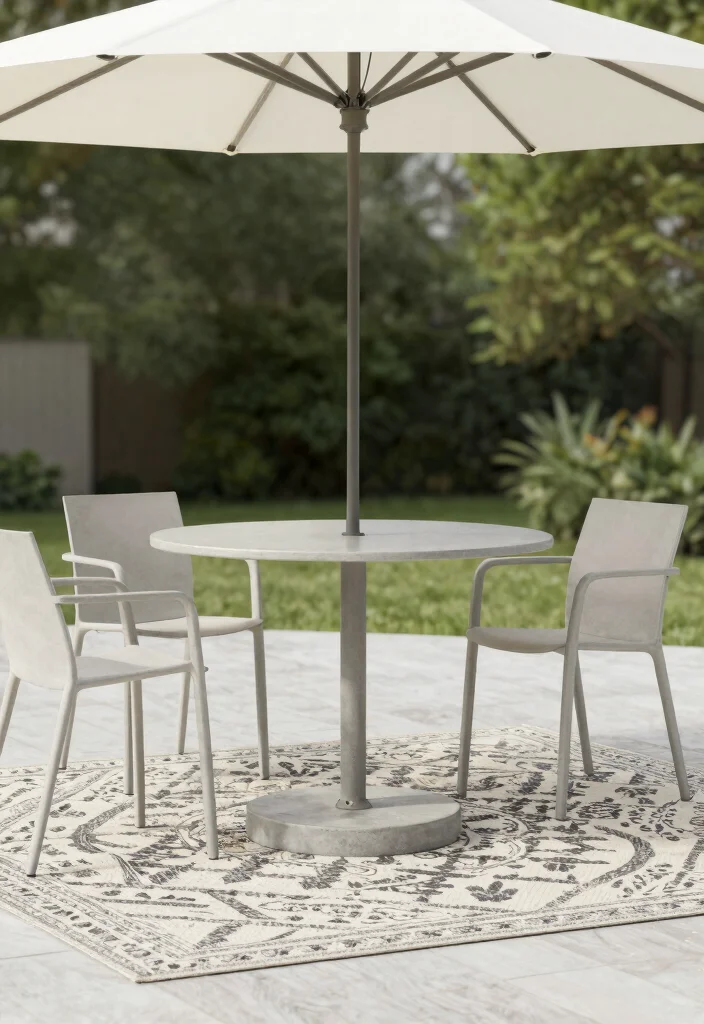 7 Strong Freestanding Umbrella Base Ideas for Eco-Friendly Outdoor Decor 4 7 Strong Freestanding Umbrella Base Ideas for Eco Friendly Outdoor Decor 4. Modern Concrete Base with Minimalist Appeal 0