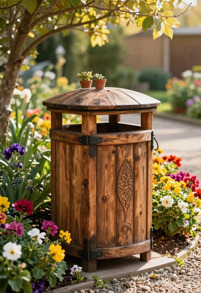 9 Aesthetic Outdoor Trash Can Inspiration Designs 1 9 Aesthetic Outdoor Trash Can Inspiration Designs 1. Rustic Wooden Charm 0
