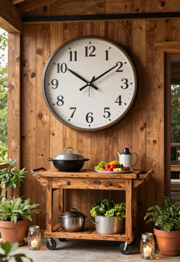 9 Beautiful Outdoor Wall Clock Ideas Vintage Vibe 3. Farmhouse Style Clock 0