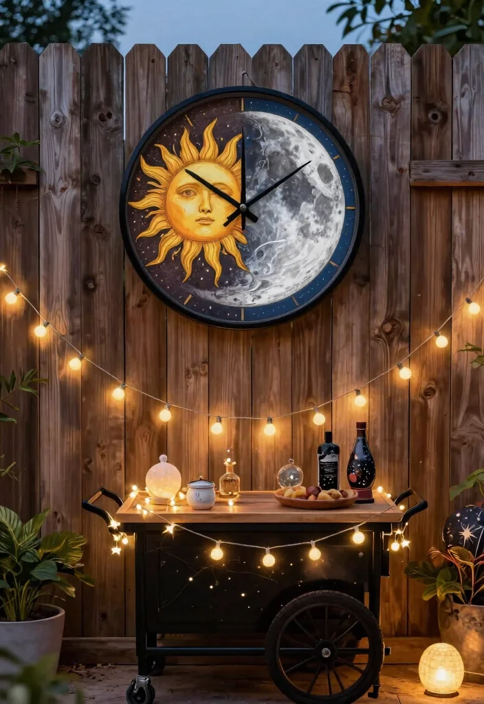 9 Beautiful Outdoor Wall Clock Ideas Vintage Vibe 7. Sun and Moon Wall Clock 0