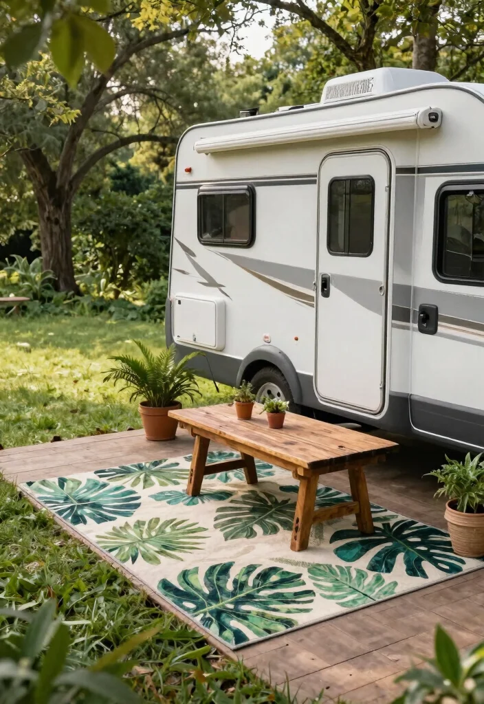9 Best RV Patio Rug Ideas for Camper Adventures 7. Nature inspired Designs 0