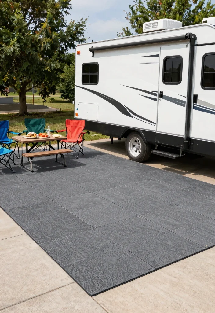 9 Best RV Patio Rug Ideas for Camper Adventures 8. Multi purpose Portable Flooring 0
