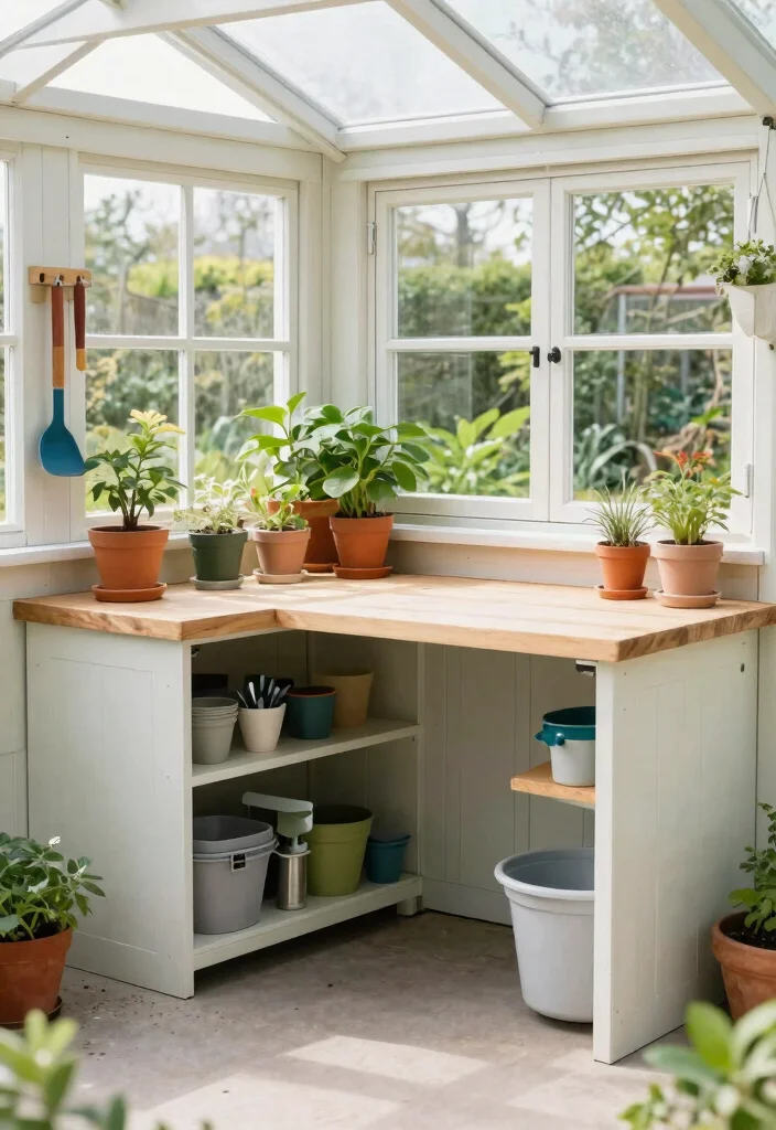 9 Clever Riding Mower Shed Ideas Protect Your Gear 6. Shed with Built In Workstation 0