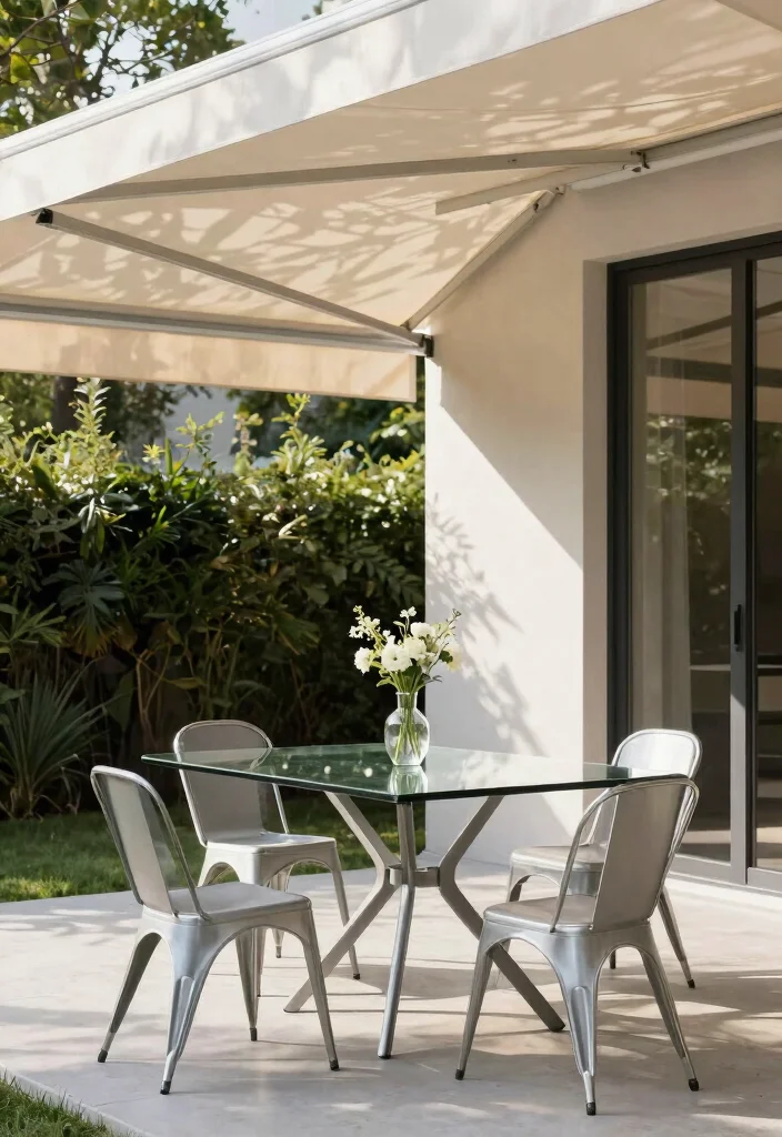 9 Covered Deck Concepts Pergola Roof Retractable Awning 3. Modern Minimalism with a Retractable Awning 0