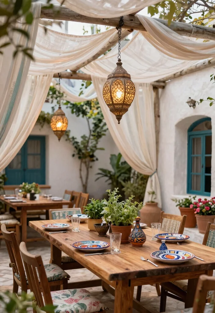 9 Covered Deck Concepts Pergola Roof Retractable Awning 4. Mediterranean Escape with Draped Fabrics 0