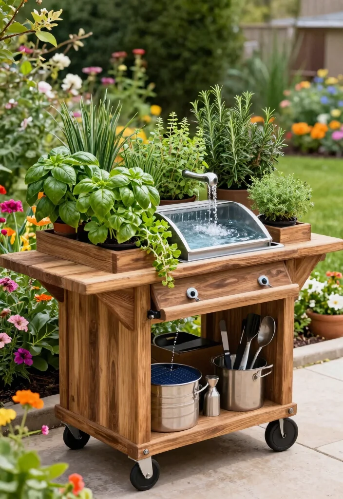 9 Custom Primo Grill Cart Ideas for Ceramic Smokers 7 9 Custom Primo Grill Cart Ideas for Ceramic Smokers 7. Cart with Integrated Planters 0