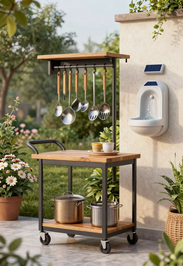 9 Custom Primo Grill Cart Ideas for Ceramic Smokers 8 9 Custom Primo Grill Cart Ideas for Ceramic Smokers 8. Cart with Hanging Storage 0