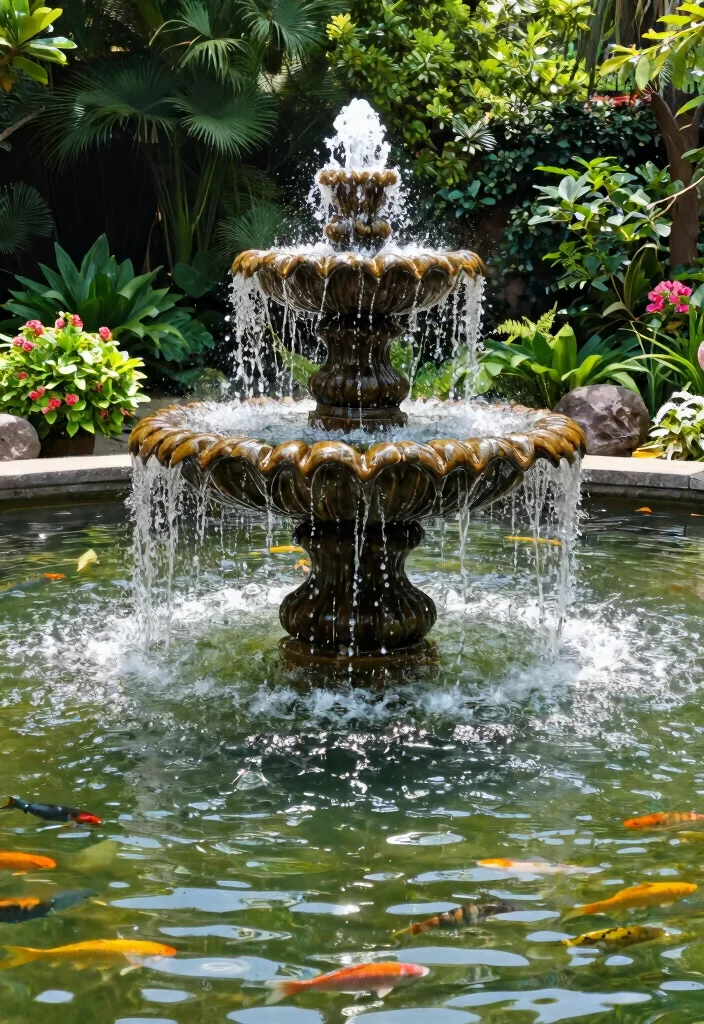 9 Easy DIY Pond Filter Ideas for Crystal Clear Water 8. Fountain Filter 0