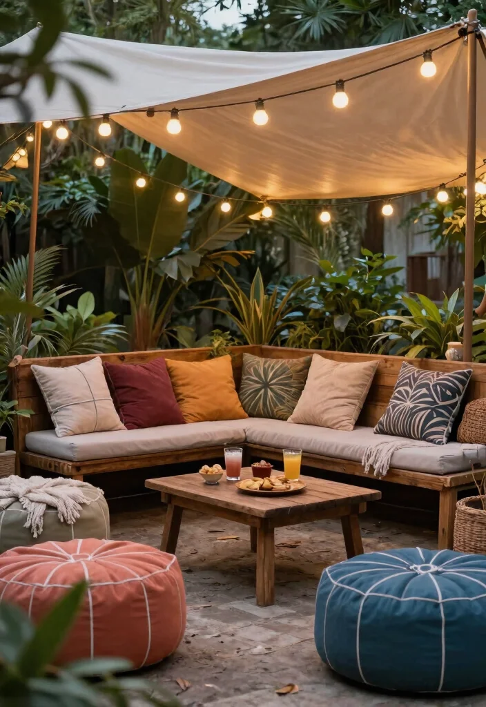 9 Fun Pop Up Canopy Styling Ideas for Garden Parties 2 9 Fun Pop Up Canopy Styling Ideas for Garden Parties 2. Cozy Seating Vibes 0