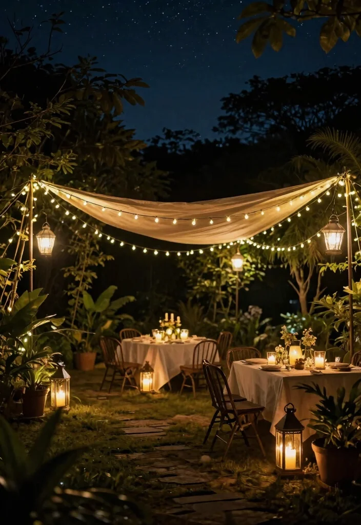 9 Fun Pop Up Canopy Styling Ideas for Garden Parties 3 9 Fun Pop Up Canopy Styling Ideas for Garden Parties 3. Whimsical Lighting 0