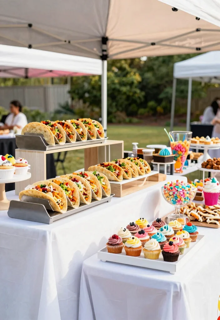 9 Fun Pop Up Canopy Styling Ideas for Garden Parties 6 9 Fun Pop Up Canopy Styling Ideas for Garden Parties 6. Food Stations 0