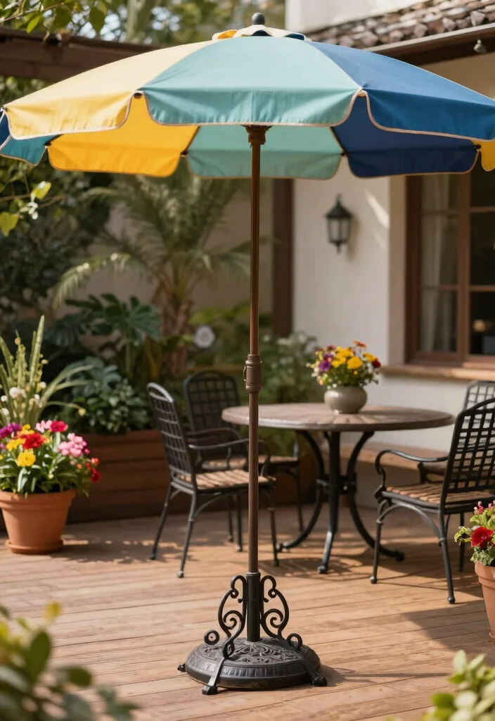 9 Heavy Duty Umbrella Base Weight Ideas Windproof 2. Cast Iron Umbrella Stand 0