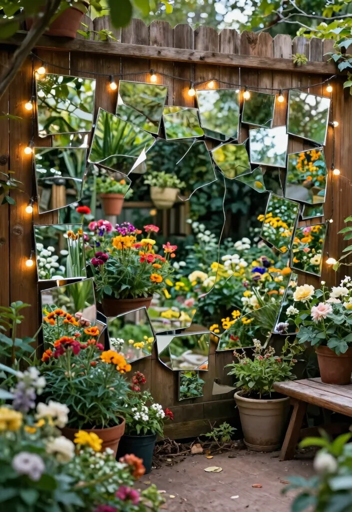 9 Magic Outdoor Mirror Ideas to Make Yards Look Bigger 1. Mirror Wall for an Enclosed Garden 0