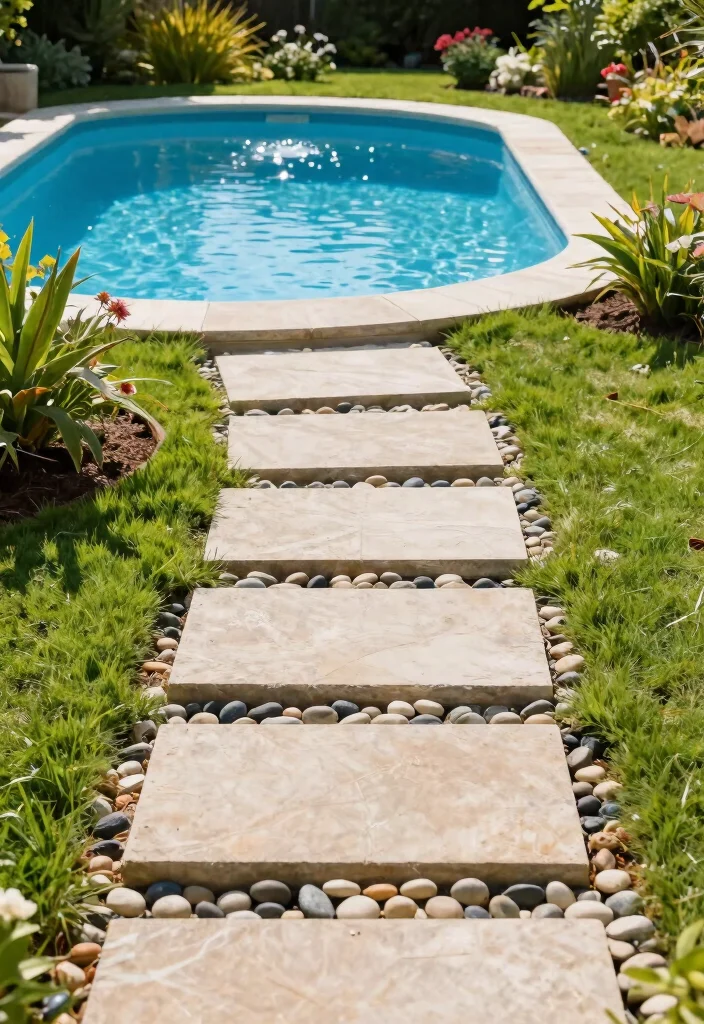 9 Sturdy Intex Pool Steps Ideas Easy Entry 4. Decorative Stone Steps 0