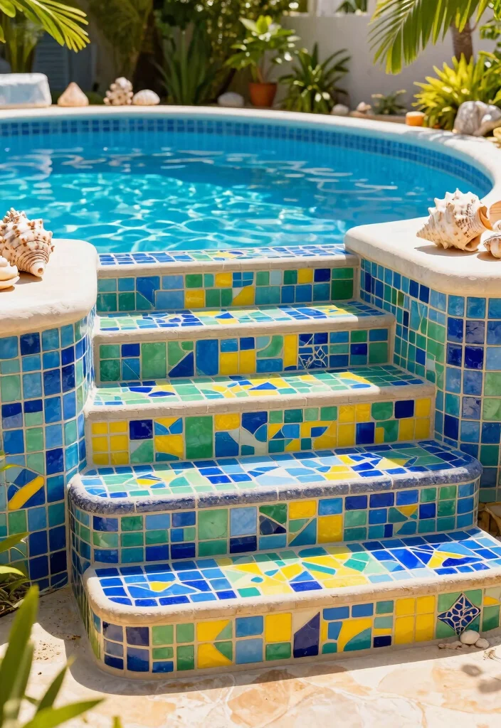 9 Sturdy Intex Pool Steps Ideas Easy Entry 9. Step Up Adding a Splash of Color 0